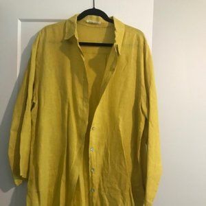 Social Study - Yellow /Chartreuse Linen Top